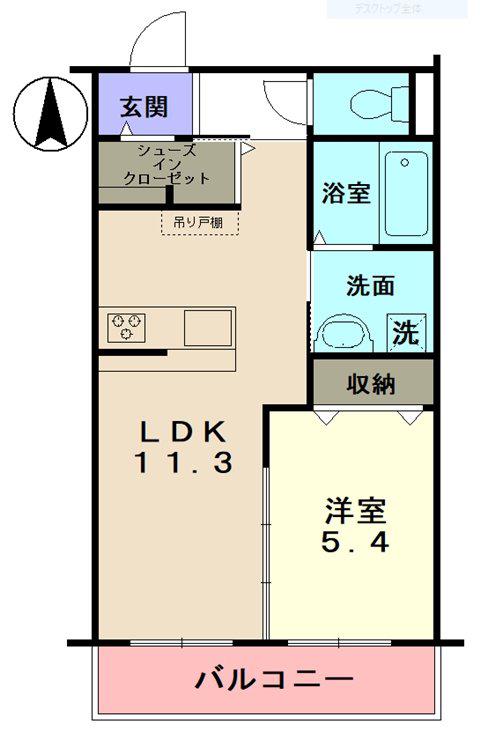 AMUZA STELLA(1LDK/1階)の間取り写真