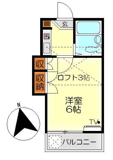 SB阿賀中央(1K/2階)の間取り写真