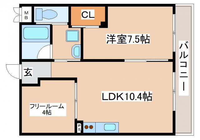 プリオーレリベルタ(1LDK/3階)の間取り写真
