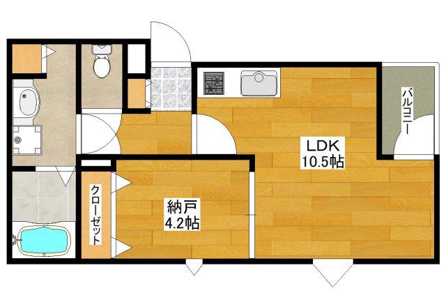 アールグレイコート庄内(1LDK/1階)の間取り写真