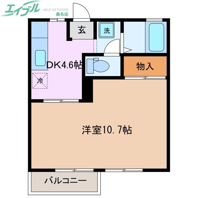 セフィラテラモトA棟(1DK/2階)の間取り写真