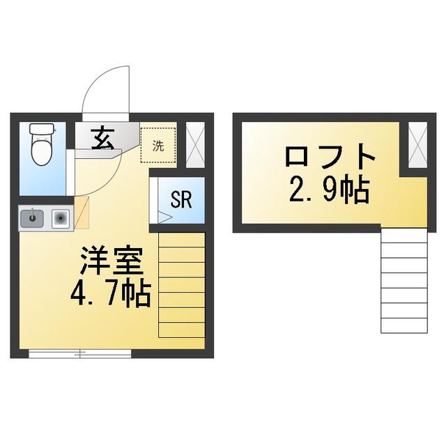 桜テラス荒川(ワンルーム/1階)の間取り写真