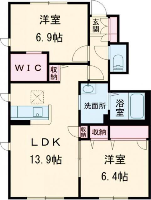 リラフォートノース(2LDK/1階)の間取り写真