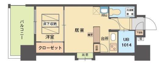 エステート・モア 平尾堀川(1LDK/8階)の間取り写真