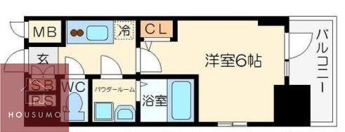 エスリード大阪シティノース(1K/9階)の間取り写真