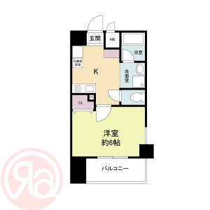 WILLDO難波WⅠ(1K/4階)の間取り写真