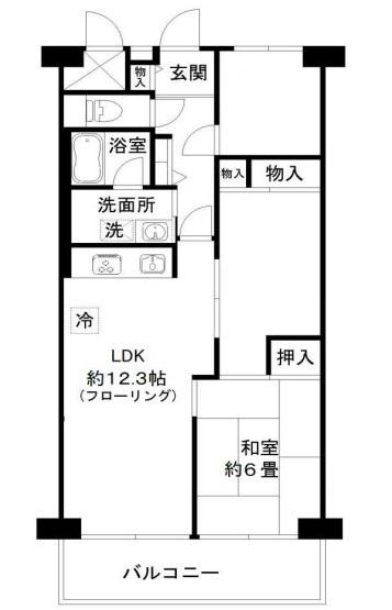 ニューライフマンション木場(2SLK/2階)の間取り写真