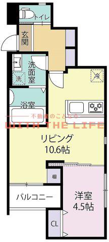 T-REGNO LALUCE II(1LDK/2階)の間取り写真