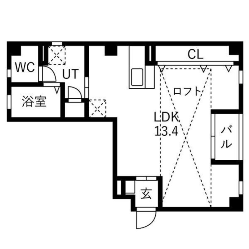 ラピュタ(ワンルーム/3階)の間取り写真