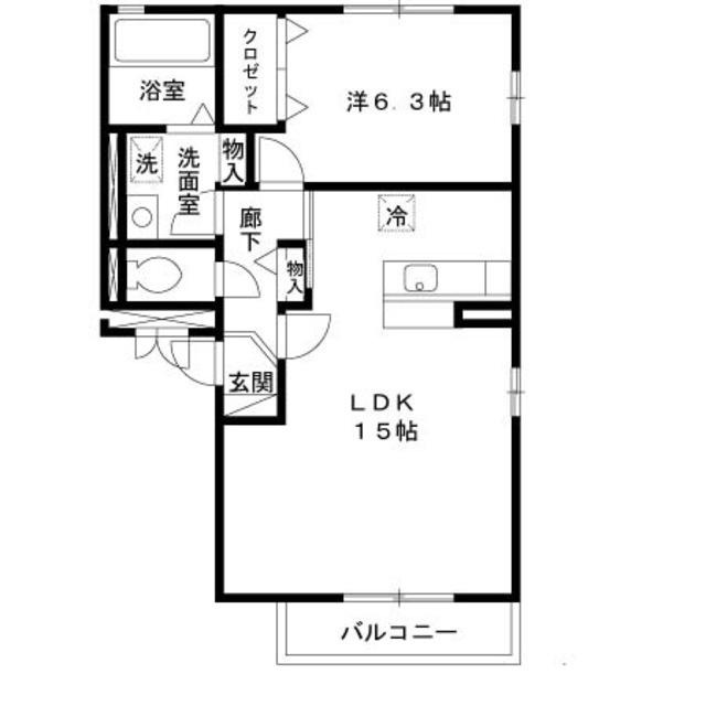 リビングタウンなかもずA棟(1LDK/3階)の間取り写真