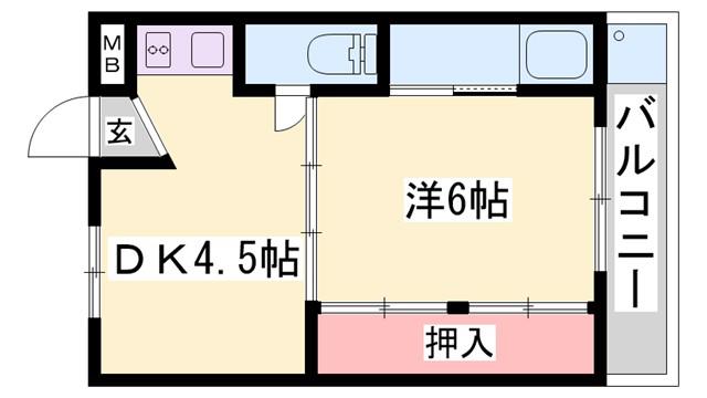 ビレッジハウス城東(1DK/3階)の間取り写真