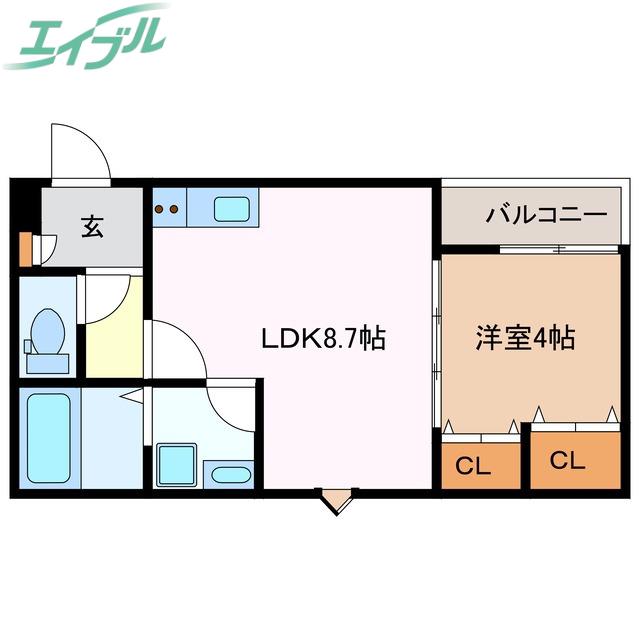 LECOCON四日市I(1LDK/1階)の間取り写真