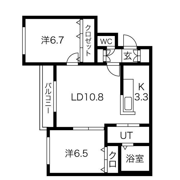 COZY PLACE 栄通(2LDK/1階)の間取り写真
