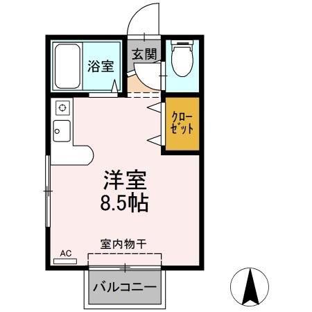 コーポ青野(ワンルーム/1階)の間取り写真