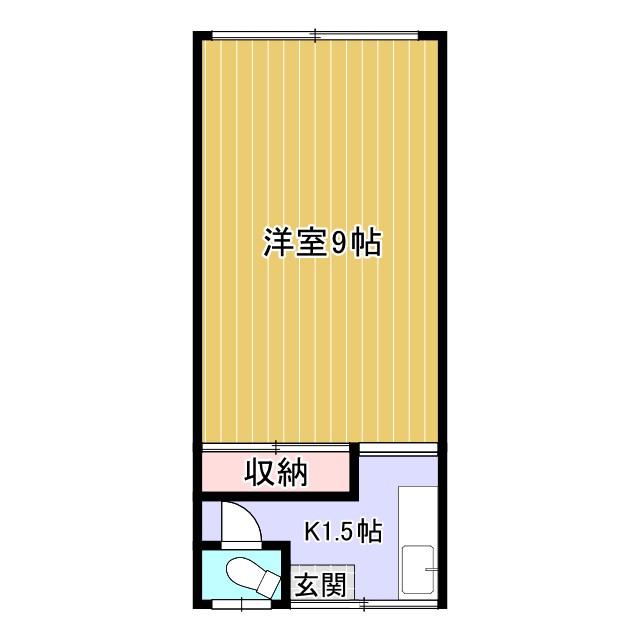 伊藤荘(1K/1階)の間取り写真