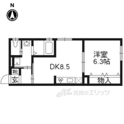ネスト醍醐2(1DK/1階)の間取り写真