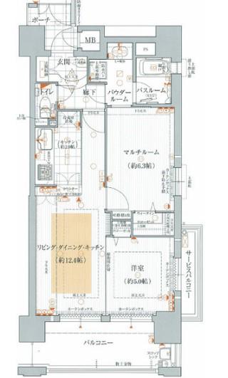 エステムコート京橋セレブIポーラスター(2LDK/9階)の間取り写真