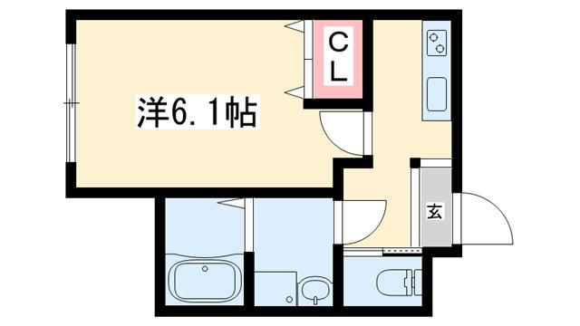 リープラス伊保駅前(1K/2階)の間取り写真