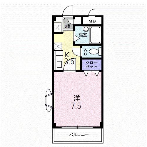 フロンテージ(1K/2階)の間取り写真