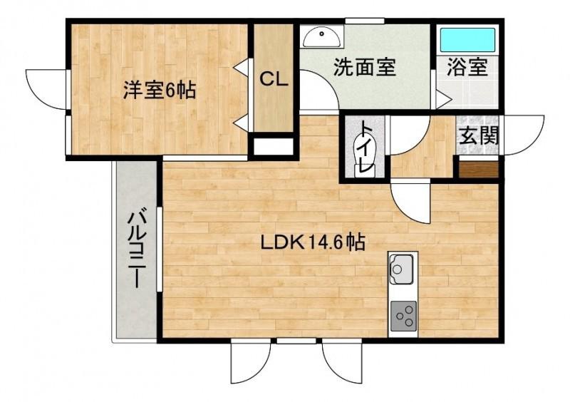 ＪＲ室蘭本線 青葉駅 徒歩28分 3階建 築13年(1LDK/3階)の間取り写真