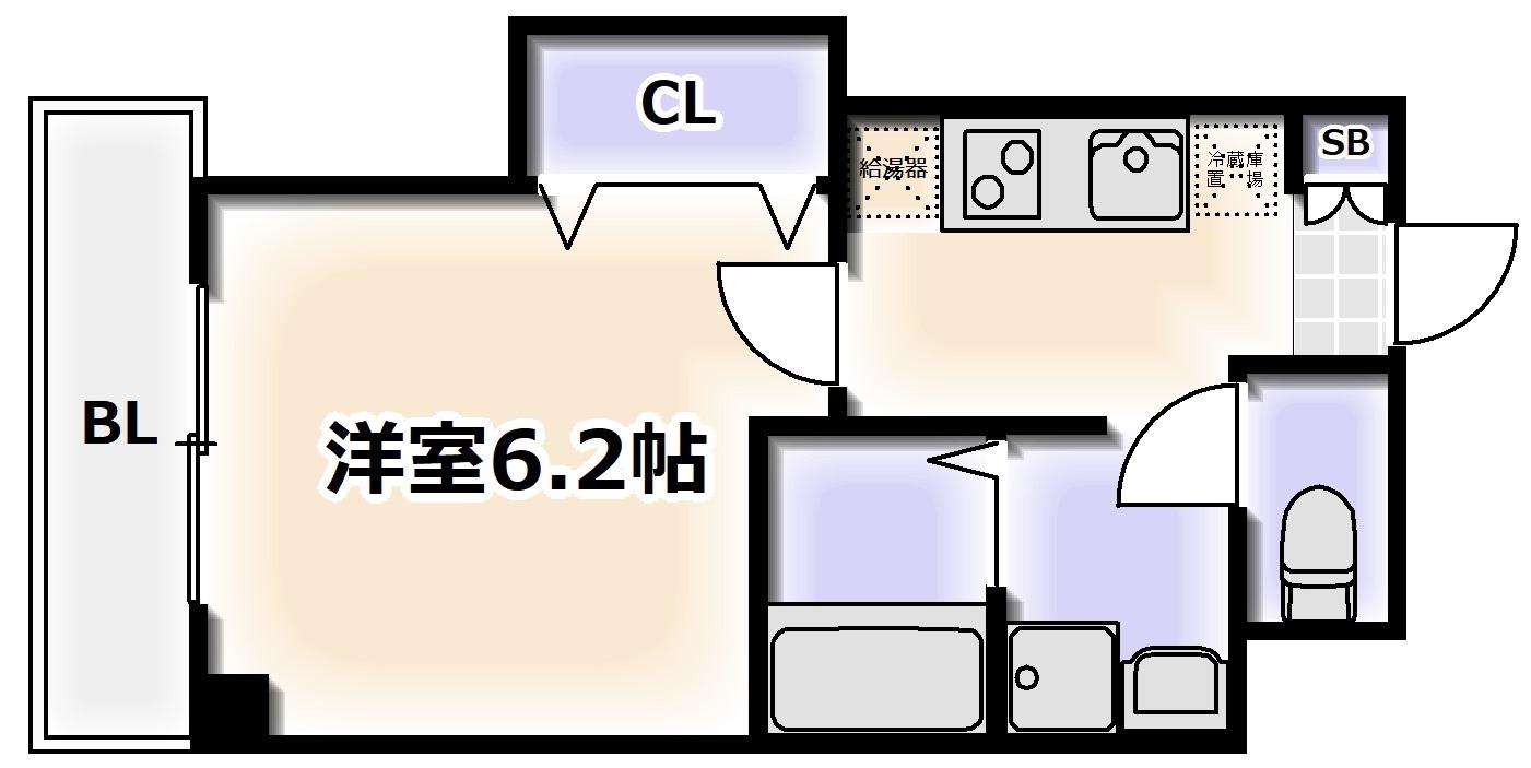 みおつくし岸里II(1K/2階)の間取り写真