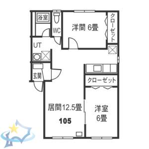 LABO山の手Ⅱ(2LDK/2階)の間取り写真