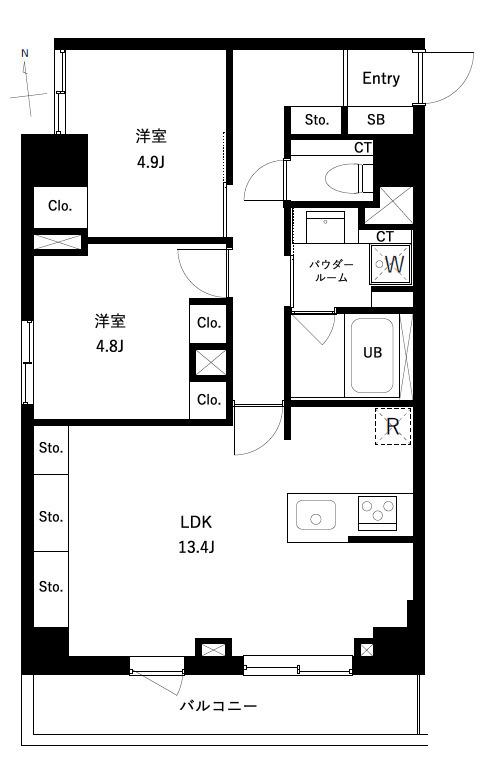アーバンパーク(2LDK/3階)の間取り写真