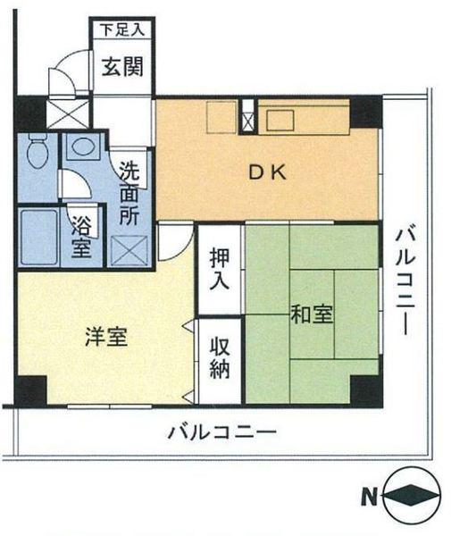 ノートス扇橋(2DK/5階)の間取り写真