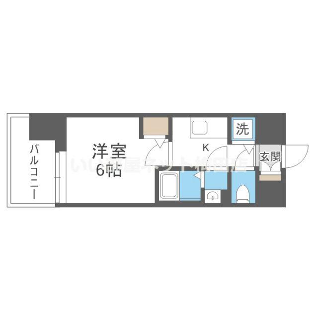エスリード大阪エヴォルツ(1K/4階)の間取り写真