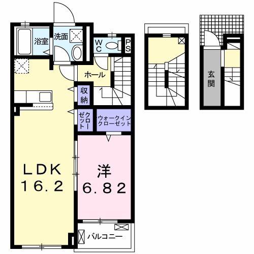 サンビレッジ 壱番館(1LDK/3階)の間取り写真