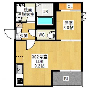 REGALEST ARCE(1LDK/3階)の間取り写真