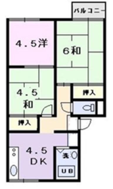 ハイツT&K(3DK/2階)の間取り写真