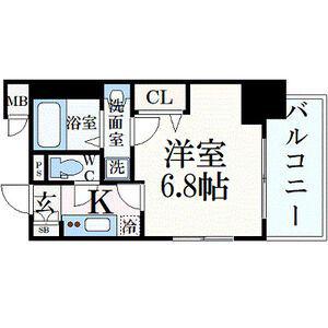 プレサンス広小路通パルス(1K/5階)の間取り写真