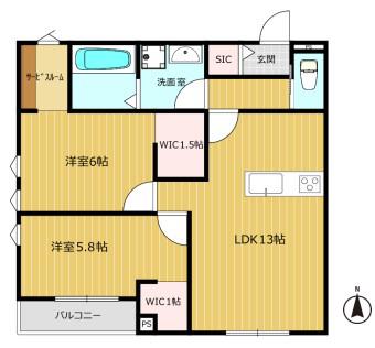 フォレストメゾンひばりヶ丘(2LDK/3階)の間取り写真