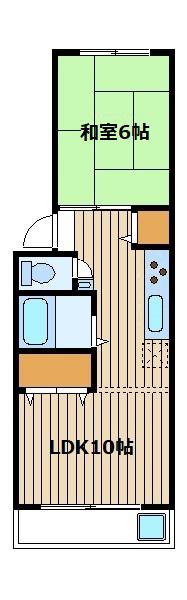 大洋中村橋マンション(1LDK/3階)の間取り写真