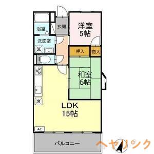 ラ・キャッスル21原II(2LDK/2階)の間取り写真