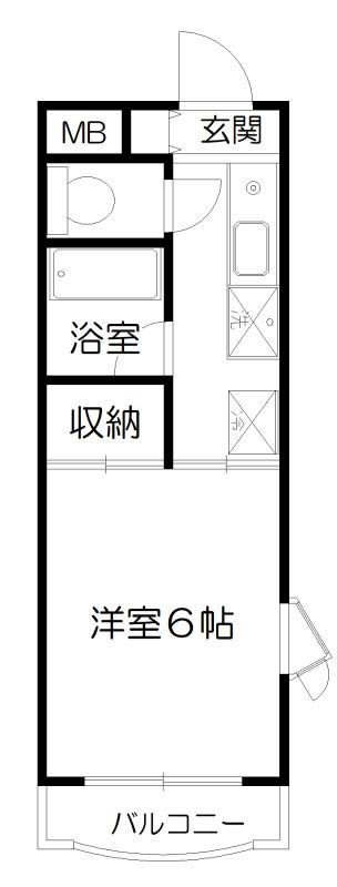 堀マンション(1K/2階)の間取り写真