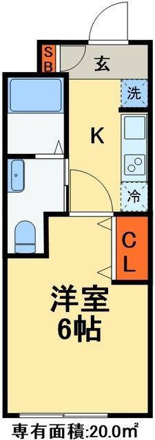 エアフォルク原木(1K/1階)の間取り写真
