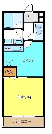 タイニーハイム(1DK/2階)の間取り写真