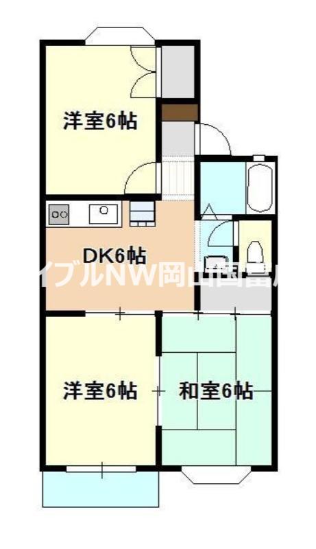 グリーンハイツ中井(3DK/2階)の間取り写真