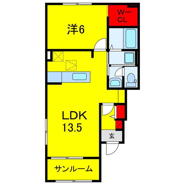 セイガーデンII(1LDK/1階)の間取り写真