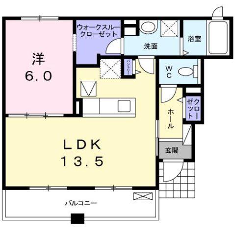 ヴィラ カシオペア(1LDK/1階)の間取り写真