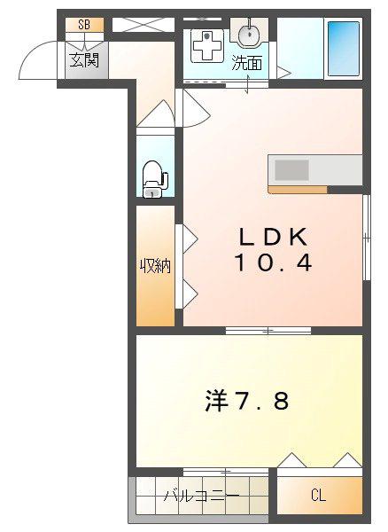 アート星田駅前(1LDK/1階)の間取り写真