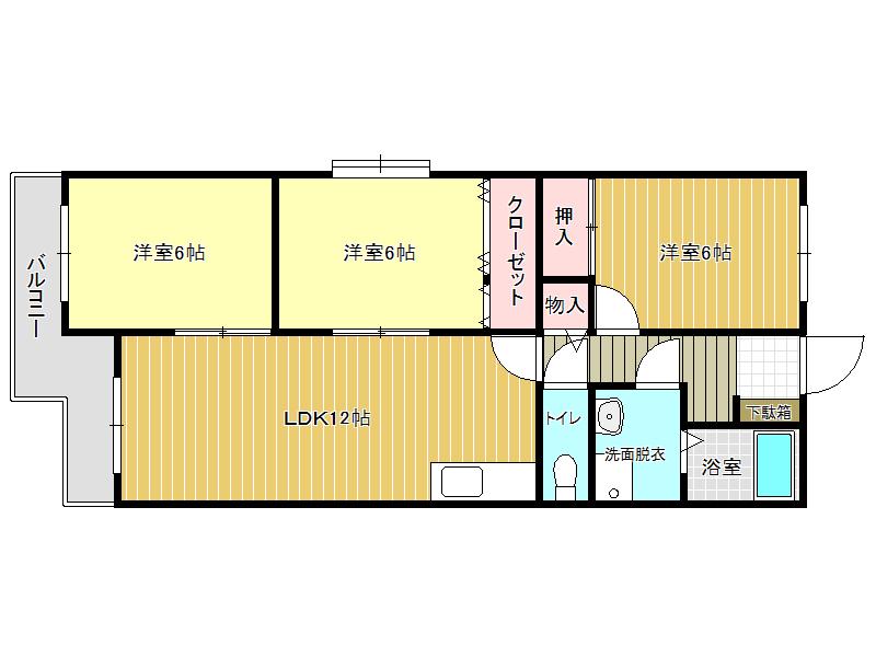 グリーンフィールド92 105号(3LDK/1階)の間取り写真
