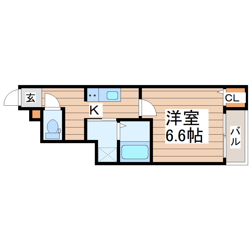 アプリーレ(1K/1階)の間取り写真