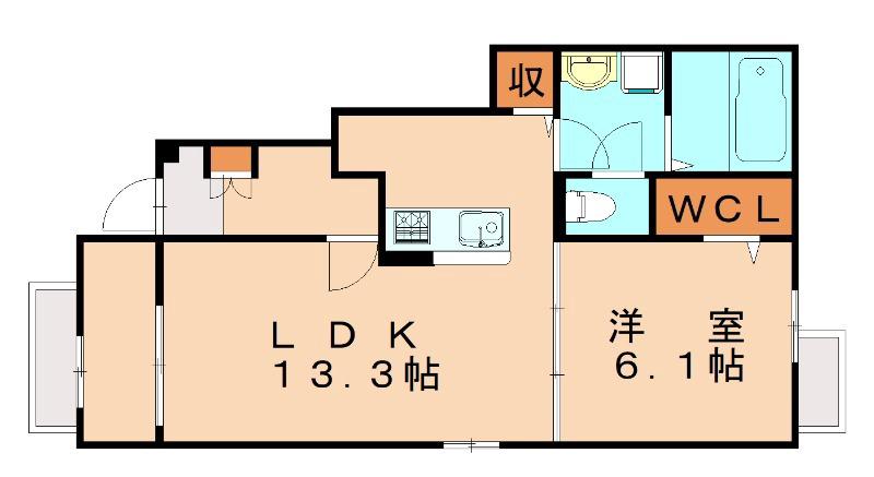 ボニート・アンジュIII(1LDK/1階)の間取り写真