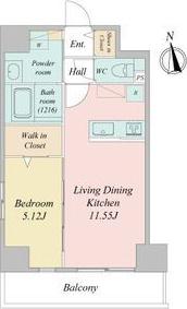 LIVEFLAT吹上(1LDK/5階)の間取り写真