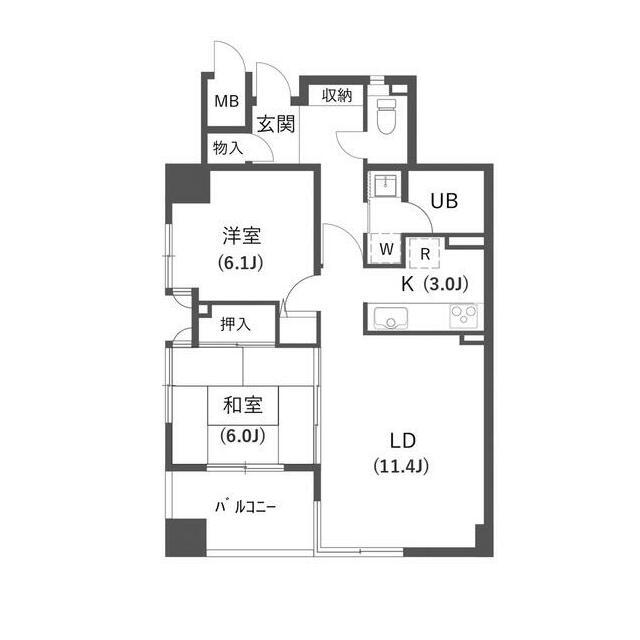 カブラキィノ(2LDK/4階)の間取り写真