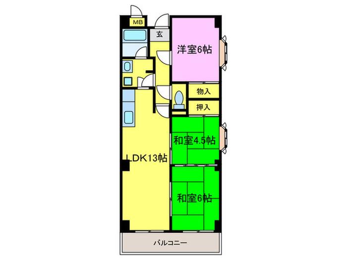 セルサス和泉(3LDK/2階)の間取り写真