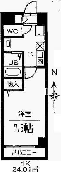 プルミエ千成(1K/1階)の間取り写真